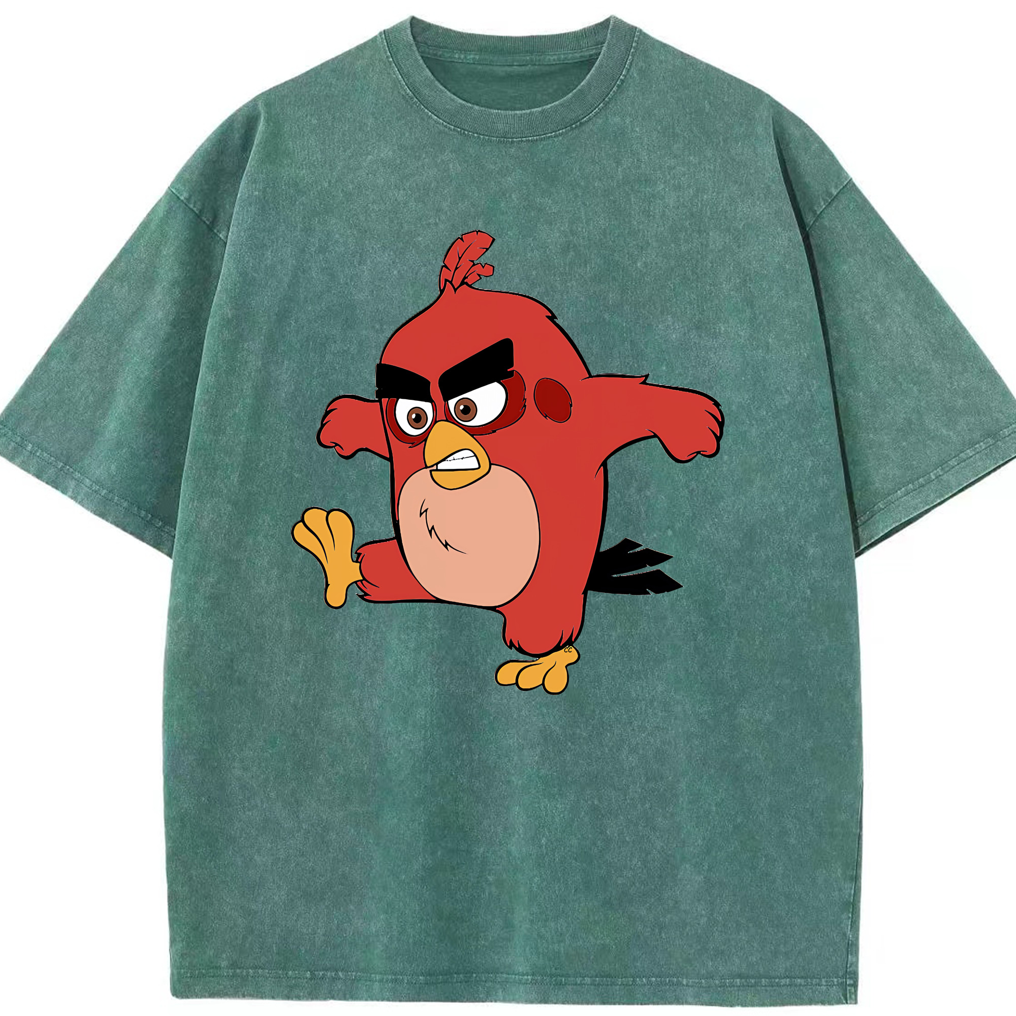（画像用） Angry Birds アングリーバード 綿100% ヴィンテージ風 半袖Tシャツ（フロントプリント）
